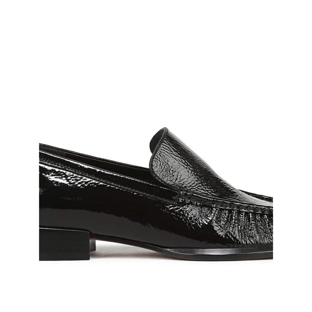 Vince Nora Black Patent Leather Slip-On Loafers 7.5